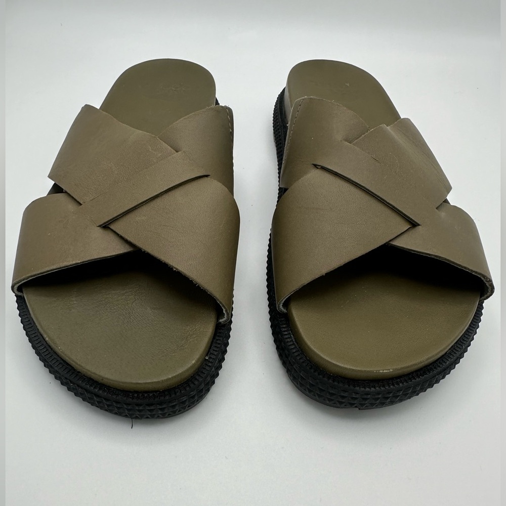 Sorel Women’s Roaming Criss Cross Slide Sandals 6.5 Olive Black Chunky Sole - Picture 8 of 8